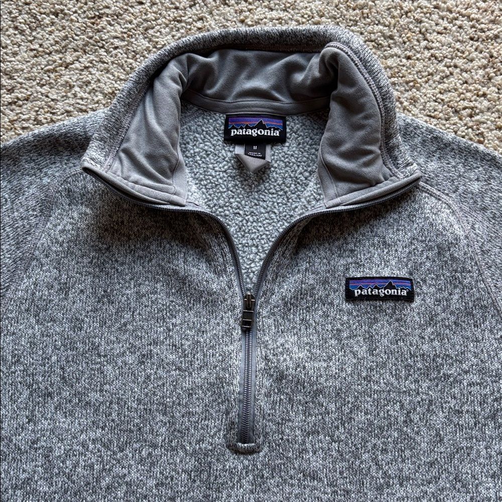 Patagonia Women’s Better Sweater 1/4 Zip Fleece Jacket Heather Gray Sz M - Picture 4 of 12
